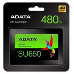Ficha técnica e caractérísticas do produto SSD Adata SU650 480GB SATA III 2.5" NAND Flash 3D PC e Notebook ASU650SS-480GT-R