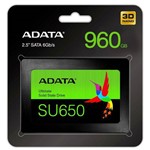 Ficha técnica e caractérísticas do produto SSD Adata SU650 960GB SATA III 2.5" NAND Flash 3D PC e Notebook ASU650SS-960GT-R
