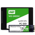 Ficha técnica e caractérísticas do produto Ssd Western Digital Green 240gb, Sata Iii 6gb/S, 2.5"/ 7mm - Wds240g1g0a