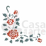 Stencil de Acetato para Pintura Opa 14 X 14 Cm - 983 Cantoneira Rosas