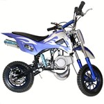 Mini Moto Criança Infantil Cross 49cc 2tempo Gasolina Azul