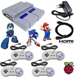 Ficha técnica e caractérísticas do produto Super Nintendo Classic Mini Raspberry Pi 3 Recalbox + 4 Controles + 7000 Games Hdmi Bivolt