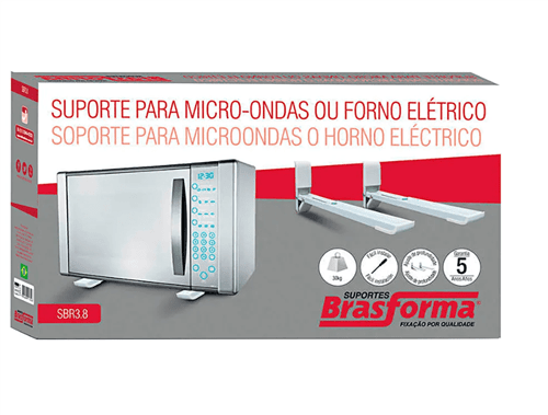 Ficha técnica e caractérísticas do produto Suporte para Microondas e Forno de Parede - Branco - Sbr3,8 - Brasform...