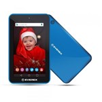 Tablet Everex Tela 7" Wifi Quad-Core 1gb 8Gb Android Go 8.1 Fone Micro SD Câmera 2.0Mp Usb Azul