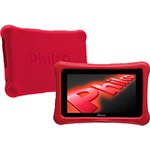 Ficha técnica e caractérísticas do produto Tablet Philco Kids PH7HC-P711A4.2 8GB Wi-Fi Tela 7" Android 4.2.2 Cortex A7 Dual Core - Preto com Capa Protetora Vermelha
