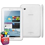 Ficha técnica e caractérísticas do produto Tablet Samsung Galaxy Tab2 7.0 P3100 3G com Tela 7,0”, 16GB, Dual Core 1.0 GHz, Câmera 3.2MP, Wi-Fi, GPS, Bluetooth e Android 4.0 - Branco - TIM