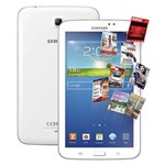 Ficha técnica e caractérísticas do produto Tablet Samsung Galaxy Tab 3 com Tela 7” SM-T2100 com 8GB, Processador Dual Core de 1.2GHz, Câmera 3MP, AGPS, Wi-Fi e Android 4.1 – Branco