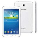 Ficha técnica e caractérísticas do produto Tablet Samsung Galaxy Tab 3 SM-T2110 Branco com Tela 7”, 8GB, Processador Dual Core de 1.2GHz, Câmera 3MP, 3G, Wi-Fi, AGPS e Android 4.1 - Oi