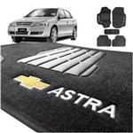 Ficha técnica e caractérísticas do produto Tapete Carpete Astra 2003 2004 2005 2006 2007 2008 2009 2010 2011 Logo Bordado 2 Lados Dianteiro - Preto