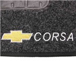 Tapete Carpete Grafite Corsa 2003 a 2012 Logo Chevrolet Bordado 2 Lados Dianteiro