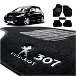 Ficha técnica e caractérísticas do produto Tapete Carpete Peugeot 307 2012 a 17 18 2019 5 Peças Preto