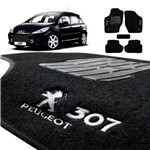 Ficha técnica e caractérísticas do produto Tapete Carpete Peugeot 307 Preto com Trava Segurança