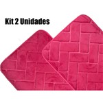 Ficha técnica e caractérísticas do produto Tapete de Banheiro Soft Memory Foam 40 X 60 Cm Pink Kit 2 Unidades