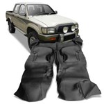 Ficha técnica e caractérísticas do produto Tapete de Luxo Couro Ecológico Toyota Hilux CD 1995 a 2004 Proteção Assoalho Impermeável Preto