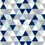 Ficha técnica e caractérísticas do produto Tapete Mosaico Triangulos Azul Casa Dona Antiderrapante 100 x 140 cm