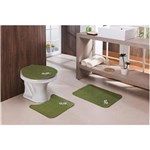 Ficha técnica e caractérísticas do produto Tapete para Banheiro 3 Peças Bordado Verde Lírio Patch Oásis