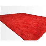 Tapete Saturs Shaggy Pelo Alto Vermelho 200 X 240 Cm Tapete para Sala e Quarto