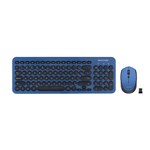 Ficha técnica e caractérísticas do produto Teclado e Mouse Sem Fio 2.4 Ghz Multimídia Teclas Redondas Preto e Azul USB - TC233