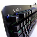 Ficha técnica e caractérísticas do produto Teclado Mecânico Gamer com LED RGB Metal Exbom - BK-GX1