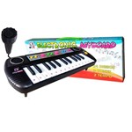 Ficha técnica e caractérísticas do produto Teclado Musical Infantil C/ Microfone Preto - Aqui Tem Brinquedo