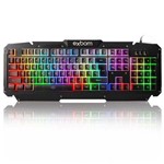 Ficha técnica e caractérísticas do produto Teclado Semi Mecânico Gamer Profissional USB Abnt2 Iluminado Led Metal Exbom BK-G200 Preto