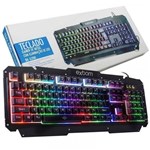 Ficha técnica e caractérísticas do produto Teclado Semi Mecânico Gamer Profissional Usb Abnt2 Iluminado Led Metal Exbom BK-G200 Preto