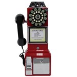 Ficha técnica e caractérísticas do produto Telefone com Fio Retro Classic Watson Vermelho 33.749 Classic