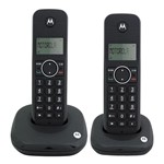 Ficha técnica e caractérísticas do produto Telefone Digital Sem Fio +1 Ramal Motorola Moto500id-2 com Identificador de Chamadas Preto