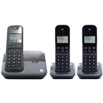 Telefone Digital Sem Fio Moto 3000MRD3 com Identificador de Chamadas + 2 Ramais - Motorola