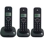 Telefone Digital Sem Fio Moto 500ID-MRD3 com Identificador de Chamadas + 2 Ramais - Motorola