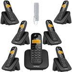 Ficha técnica e caractérísticas do produto Telefone Fixo Sem Fio Com 6 Ramal Adicional Preto Bina TS 3110 Intelbras Melhor da categoria
