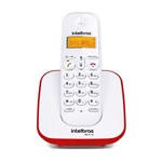 Ficha técnica e caractérísticas do produto Telefone Intelbras Sem Fio TS3110 Branco e Vermelho