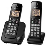 Telefone Panasonic Kx- Tgc352 Sem Fio com Bina 2 Aparelhos - Preto