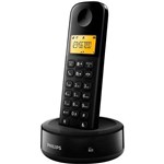 Ficha técnica e caractérísticas do produto Telefone Sem Fio com Id D1301b/Br Preto Philips