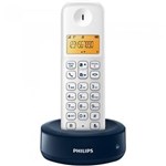 Ficha técnica e caractérísticas do produto Telefone Sem Fio com Id D1301Wd/Br Branco/Azul Philips