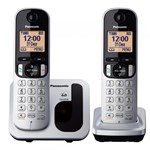 Telefone Sem Fio com Identificador de Chamadas + 1 Ramal Panasonic DECT 6.0 Prata - KX-TGC212LB1