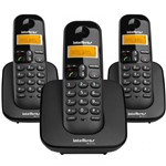 Ficha técnica e caractérísticas do produto Telefone Sem Fio com Identificador + 2 Ramais TS3113 Preto - Intelbras