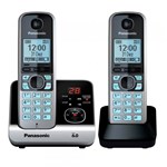 Telefone Sem Fio com Secretária Eletrônica + 1 Ramal e ID Panasonic DECT 6.0 Preto - KX-TG6722LBB