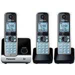 Telefone Sem Fio Digital Panasonic 2 Rmais com Identificador de Chamadas Preto e Prata KX-TG6713LBB