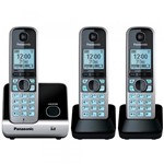 Ficha técnica e caractérísticas do produto Telefone Sem Fio Digital Panasonic 2 Ramais com Identificador de Chamadas Preto e Prata - Kx-Tg6713lbb