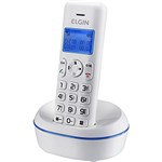 Telefone Sem Fio Elgin Branco e Azul TSF-5001 com Indentificador de Chamadas