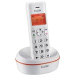 Telefone Sem Fio Elgin Branco e Laranja TSF-5002 com Identificador de Chamadas