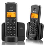 Ficha técnica e caractérísticas do produto Telefone Sem Fio Elgin Tsf 8002 Preto 2 Ramais