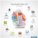 Ficha técnica e caractérísticas do produto Telefone Sem Fio Elgin - Tsf5001
