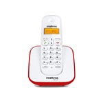Ficha técnica e caractérísticas do produto Telefone Sem Fio Intelbras Ts 3110 Branco/vermelho - 4123101