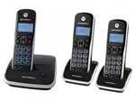 Telefone Sem Fio Motorola AURI 3500 MRD3 2 Ramais - de Mesa com Identificador de Chamadas Preto
