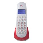 Telefone Sem Fio Motorola C/ Identificador Moto700s Branco/Vermelho