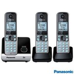 Ficha técnica e caractérísticas do produto Telefone Sem Fio Panasonic DECT 6.0 + 2 Ramais, Preto e Prata - KXTG6713