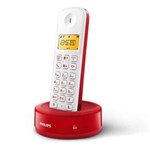 Ficha técnica e caractérísticas do produto Telefone Sem Fio Philips D1301WR/BR com Identificador de Chamadas e Display de 1, 6" - Vermelho