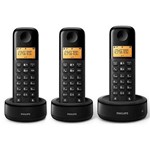 Telefone Sem Fio Philips D1303b com Identificador de Chamadas - Preto